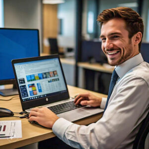 A man with a pc